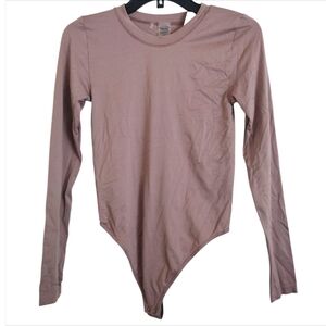 Aritzia Sunday Best SinchSeamless Light Brown Long Sleeve Bodysuit Size Medium